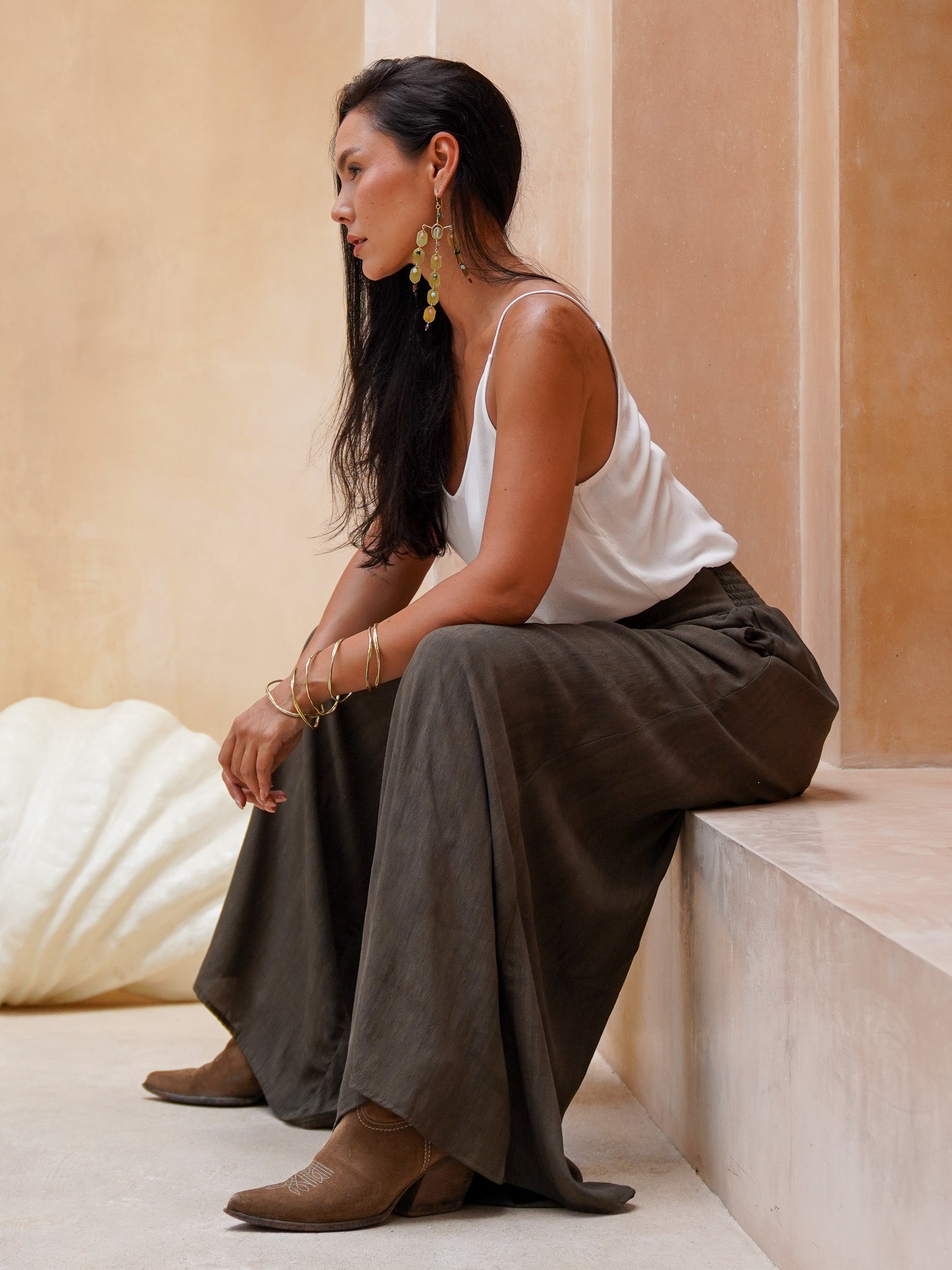 LUNA SHINE EARRINGS SAGE