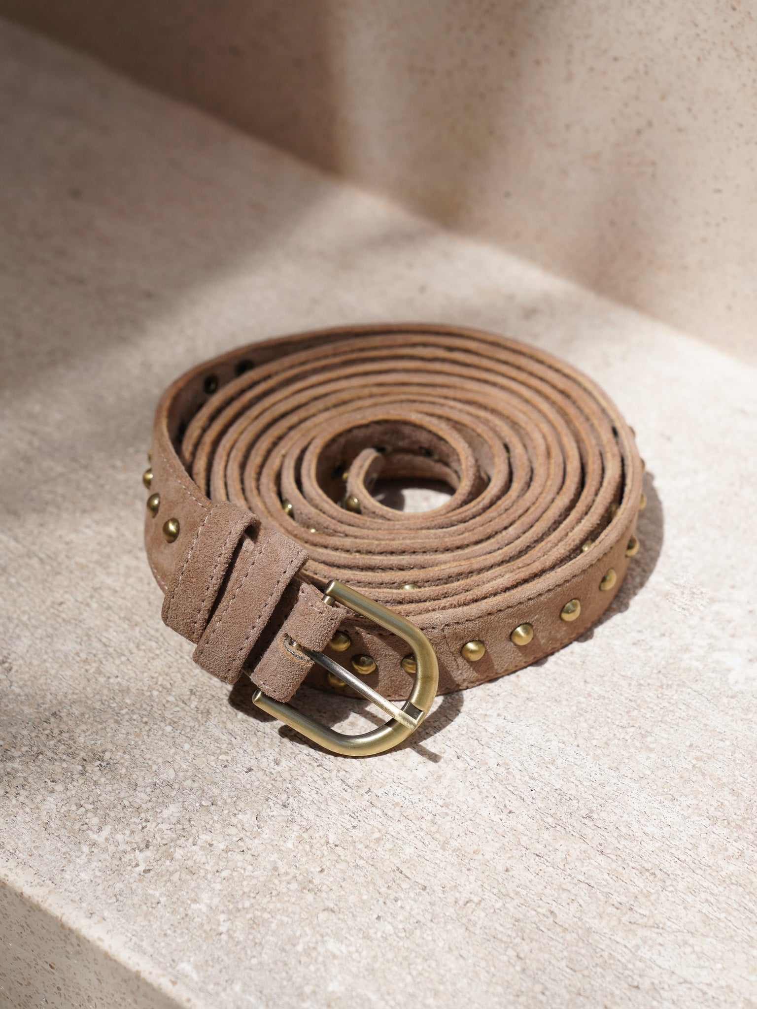 STUDDED WRAP BELT TAUPE