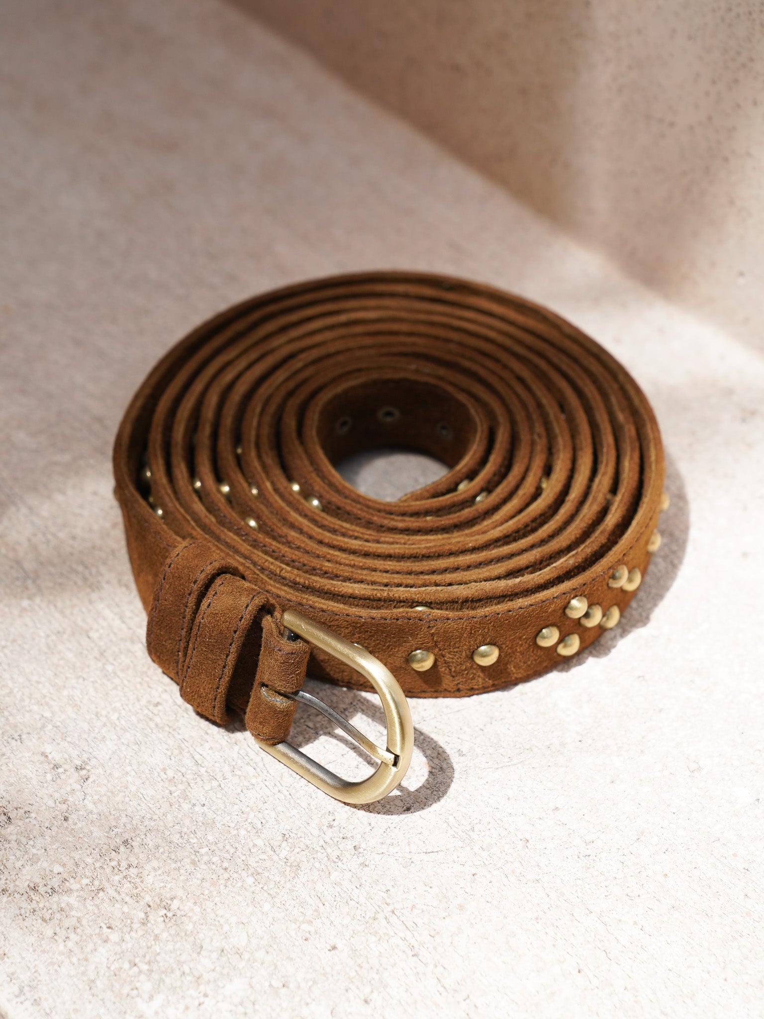 STUDDED WRAP BELT CACAO