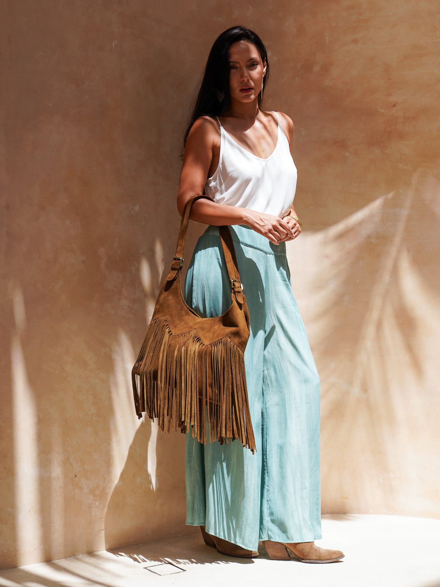 NOMADA FRINGE PURSE CACAO