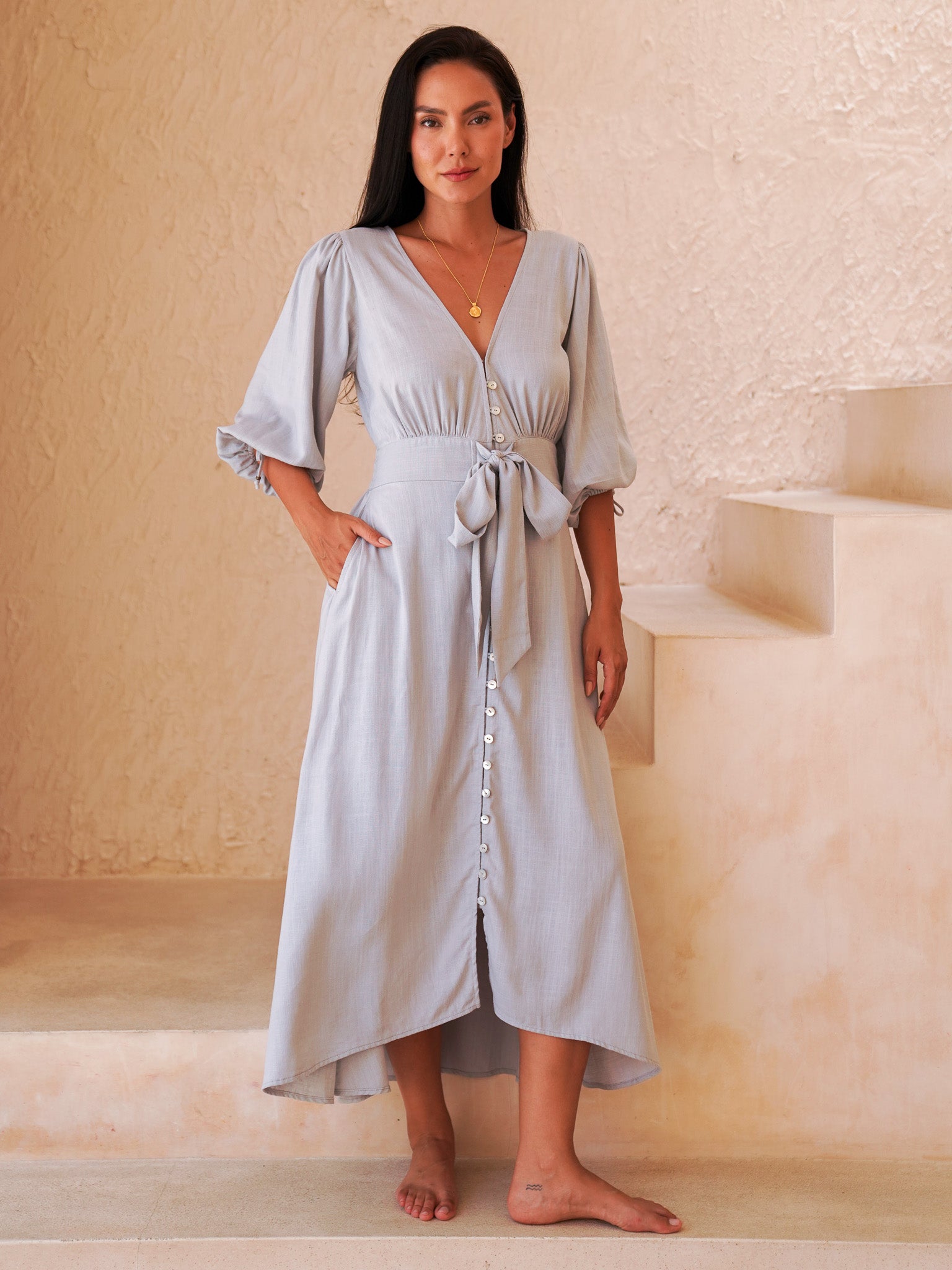 SKYE DRESS SLATE BLUE