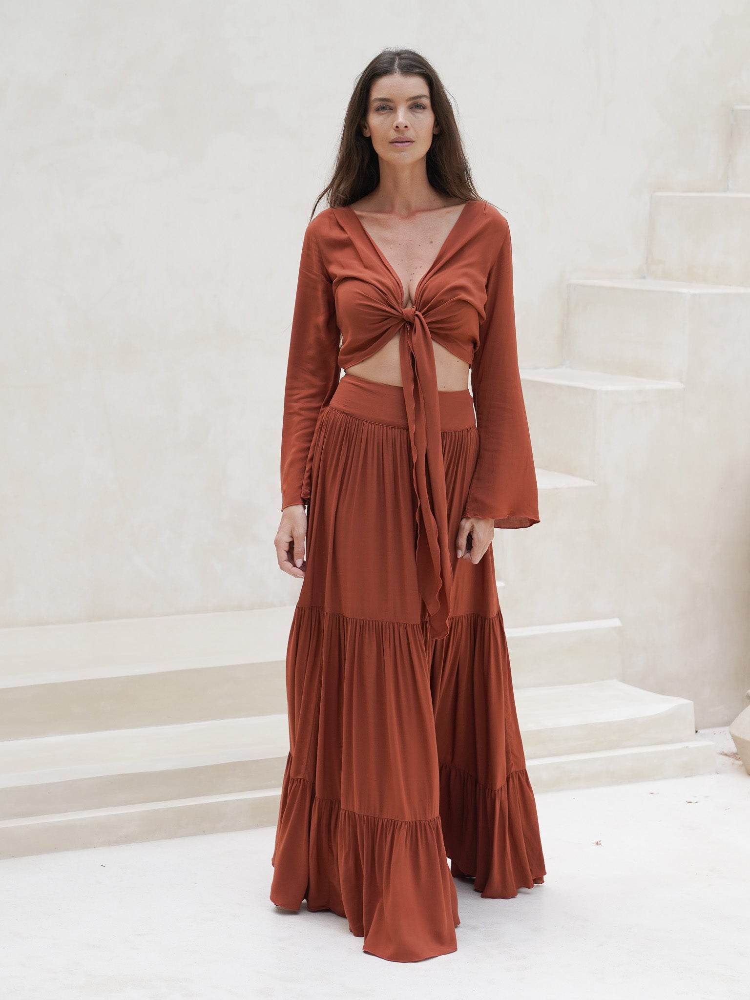 AZHA SKIRT TERRACOTTA