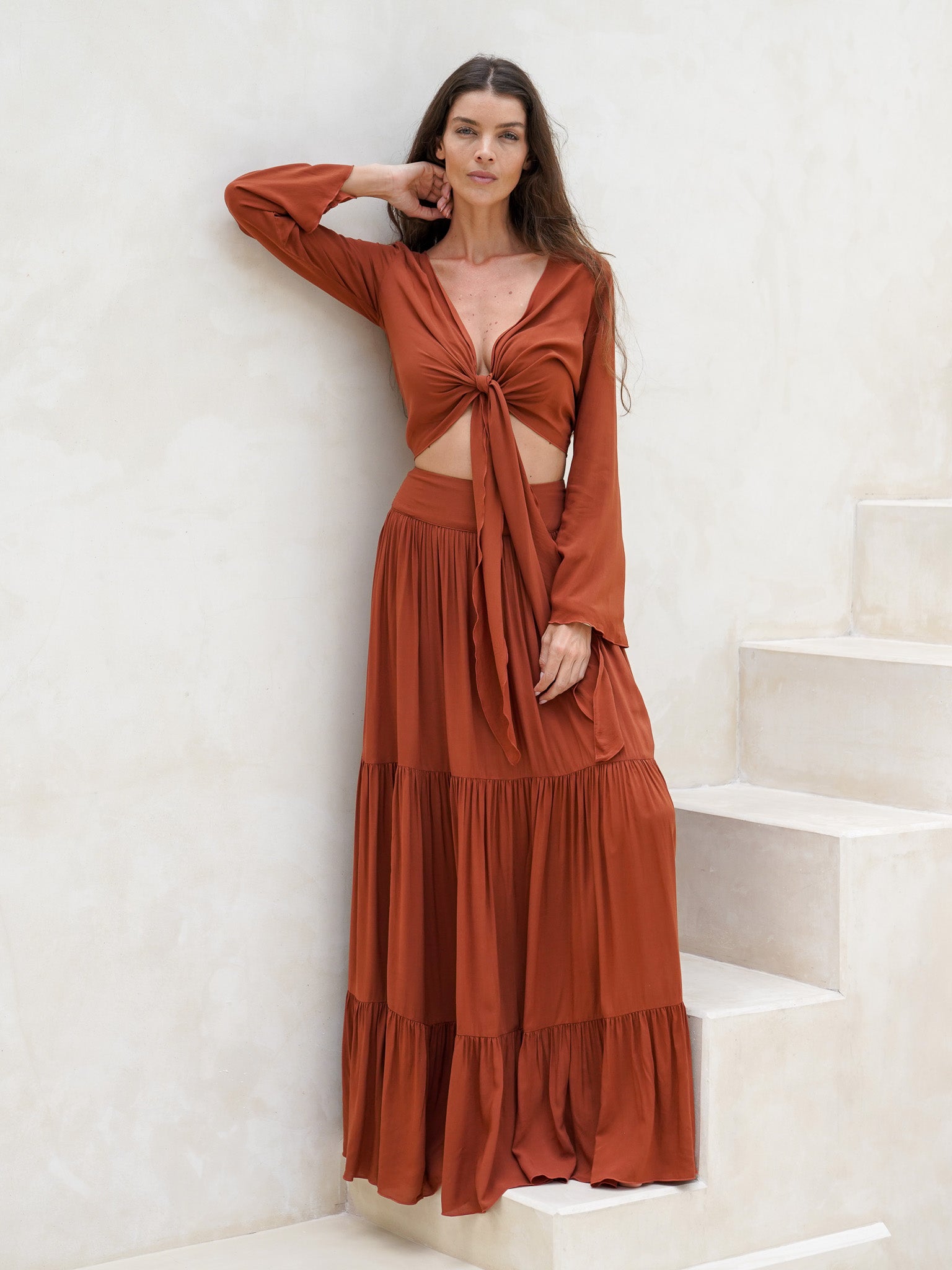 AZHA SKIRT TERRACOTTA